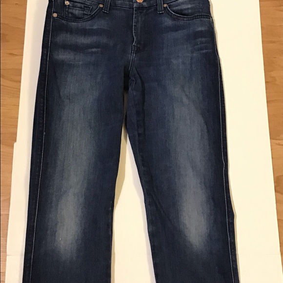 7 for all mankind kimmie straight leg denim jeans darker wash size 28 - Picture 2 of 14